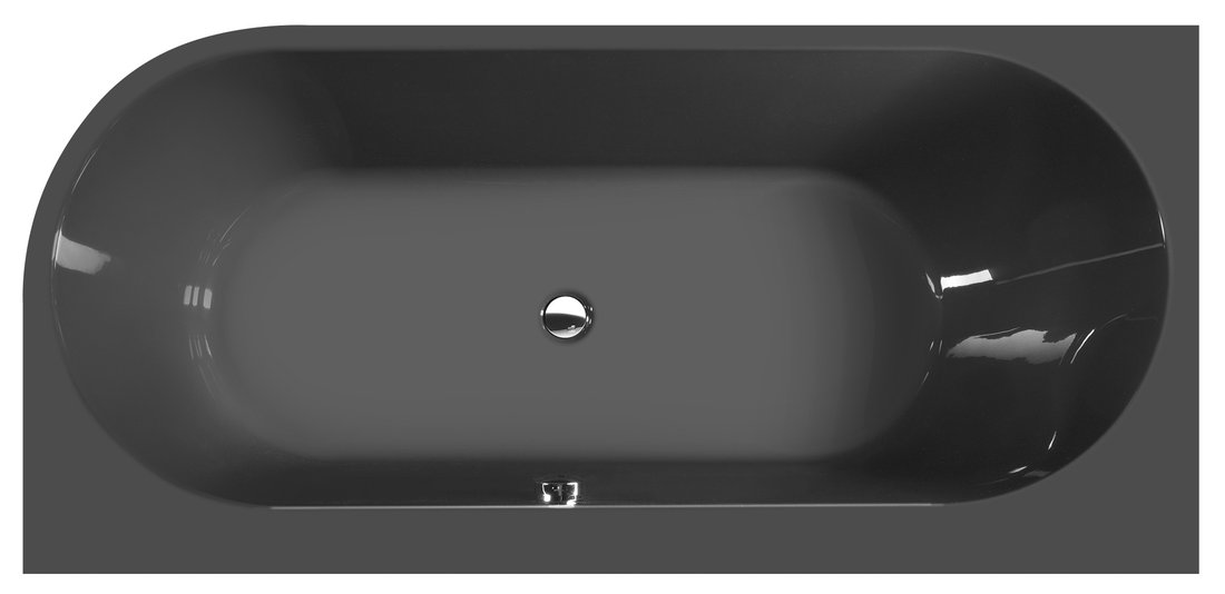 Polysan ASTRA L MONOLITH asymetrická vana 160x75x60cm, šedá 33611M.30