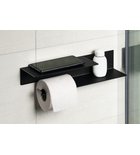 Photo: Toilet Roll Holder with Shelf 35x7x9,5cm, black matt