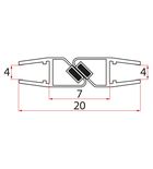 Photo: Satz 45° Magnet Dichtung für Glas 8/8mm, 2000mm