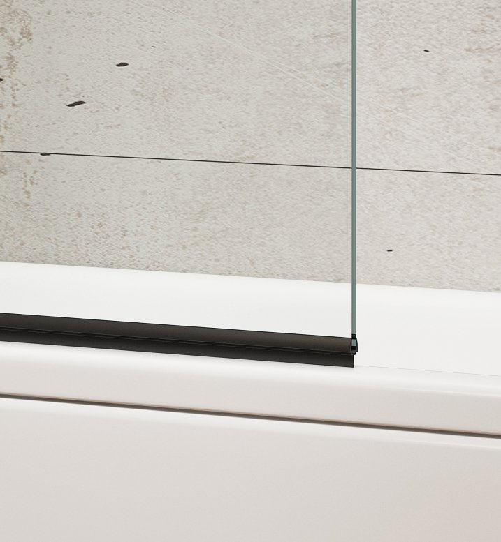 Aqualine VILMA vanová zástěna 600x1400mm, černá, čiré sklo AQ6014B