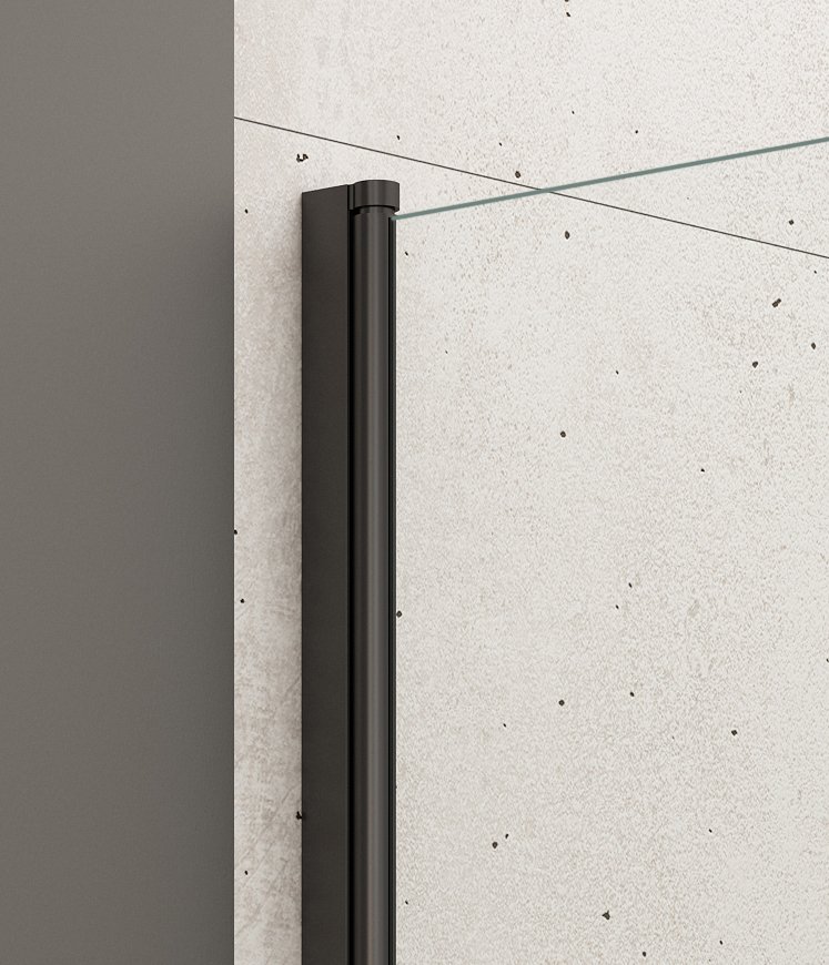 Aqualine VILMA vanová zástěna 600x1400mm, černá, čiré sklo AQ6014B