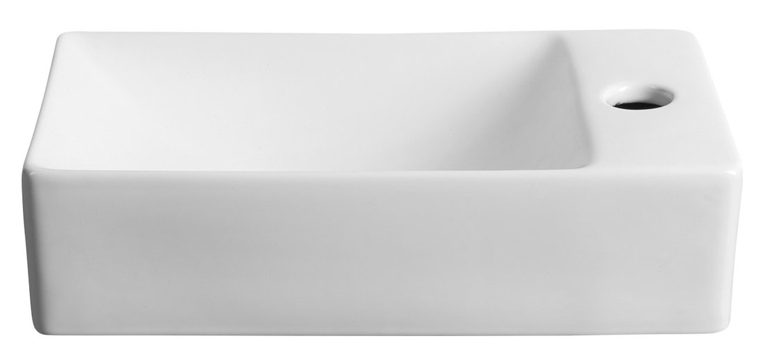 Sapho MARGITHA keramické umývátko 38x22cm, otvor pro baterii vpravo, bílá MGT3822