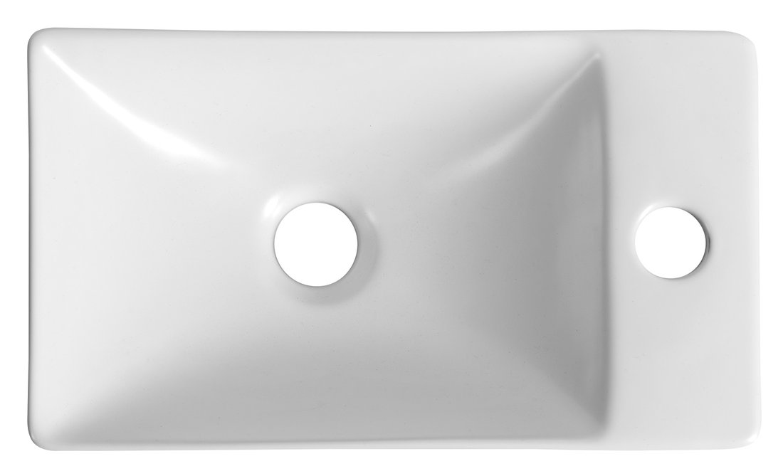 Sapho MARGITHA keramické umývátko 38x22cm, otvor pro baterii vpravo, bílá MGT3822