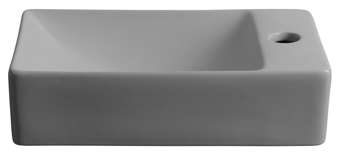 Sapho MARGITHA keramické umývátko 38x22cm, otvor pro baterii vpravo, šedá MGT3822GR