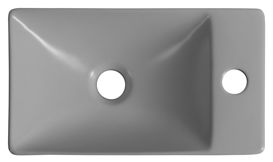 Sapho MARGITHA keramické umývátko 38x22cm, otvor pro baterii vpravo, šedá MGT3822GR