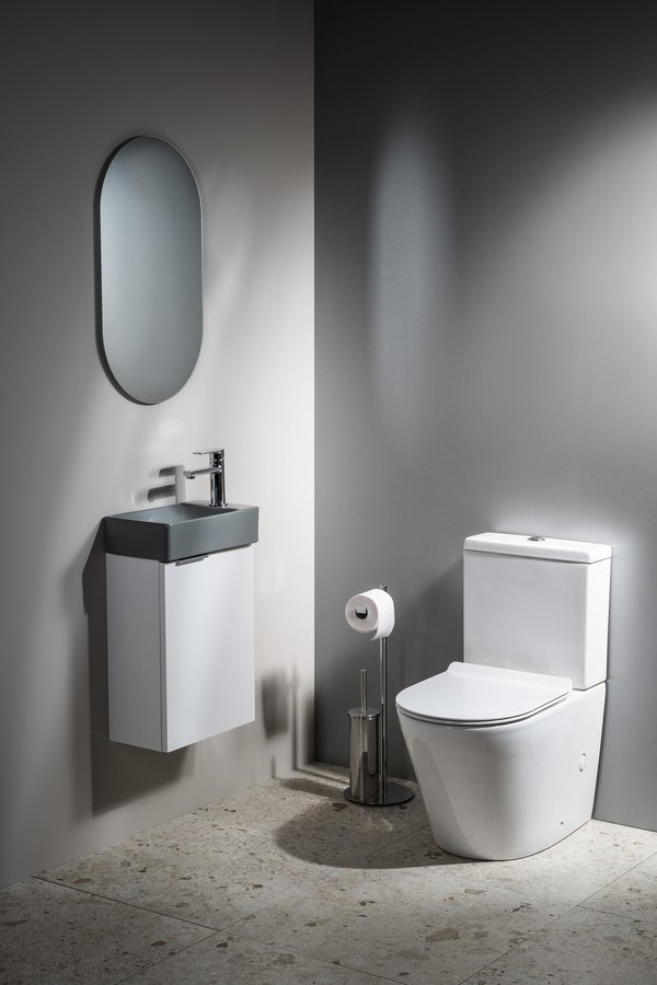 Sapho MARGITHA keramické umývátko 38x22cm, otvor pro baterii vpravo, šedá MGT3822GR