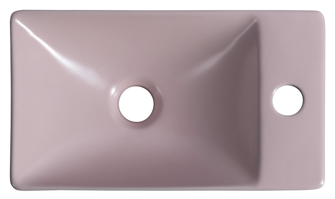 Sapho MARGITHA keramické umývátko 38x22cm, otvor pro baterii vpravo, růžová MGT38222
