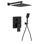 Photo: CUBEMIX podomítkový sprchový set s pákovou baterií, 2 výstupy, vyústění, černá mat