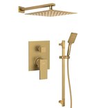 Photo: CUBEMIX Unterputz-Brausegarnitur mit Armatur, 2 Abgänge, gold matt