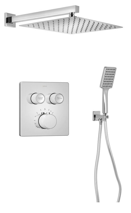 SMART SELECT podomítkový sprchový set s termostatickou baterií, 2 výstupy, vyústění, chrom RP042-01
