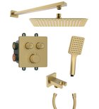 Photo: SMART SELECT concealed thermostatic shower set, 2 outlets, output, gold matt