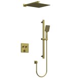 Photo: SMART SELECT concealed shower set with thermostatic mixer, 2 outlets, adjustable shower holder, gold matt