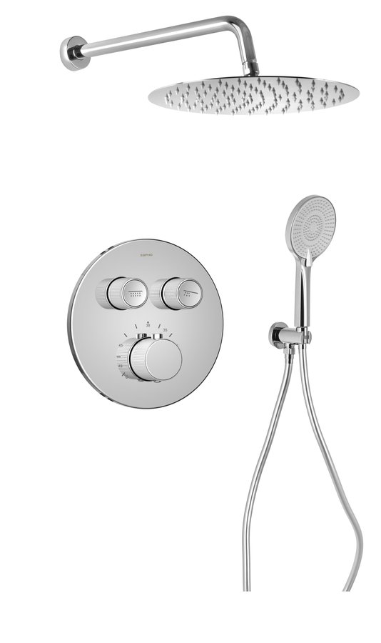 SMART SELECT podomítkový sprchový set s termostatickou baterií, 2 výstupy, vyústění, chrom RP032-01