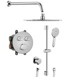 Photo: SMART SELECT concealed shower set with thermostatic mixer, 2 outlets, adjustable shower holder, chrome