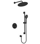 Photo: SMART SELECT concealed shower set with thermostatic mixer, 2 outlets, adjustable shower holder, black matt