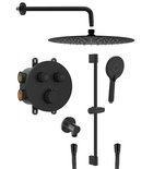 Photo: SMART SELECT concealed shower set with thermostatic mixer, 2 outlets, adjustable shower holder, black matt