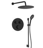 Photo: SMART SELECT concealed shower set with thermostatic mixer, 2 outlets, adjustable shower holder, black matt