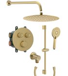 Photo: SMART SELECT concealed shower set with thermostatic mixer, 2 outlets, adjustable shower holder, gold matt