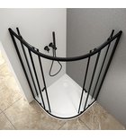 Photo: ARLETA BLACK quarter shower enclosure 800x800mm, clear glass