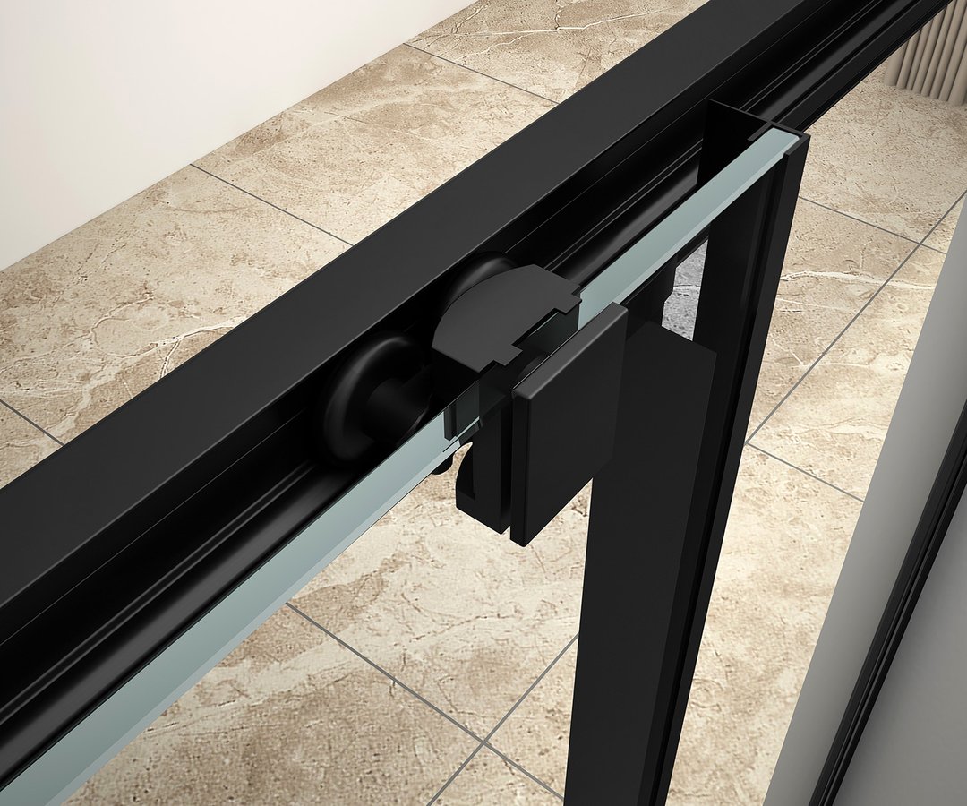 Aqualine AGGA BLACK čtvercová sprchová zástěna 900x900mm, čiré sklo BLF909