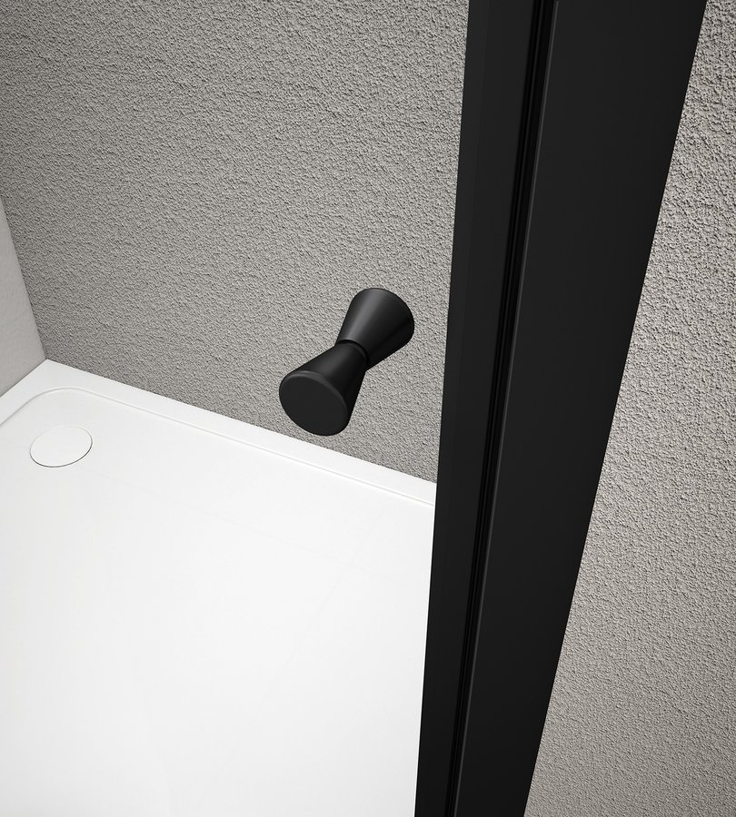 Aqualine AGGA BLACK čtvercová sprchová zástěna 900x900mm, čiré sklo BLF909