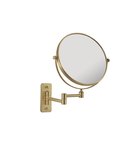 Photo: GAIA wall-hung magnifying cosmetic mirror, dia. 230mm, double-sided, gold matt