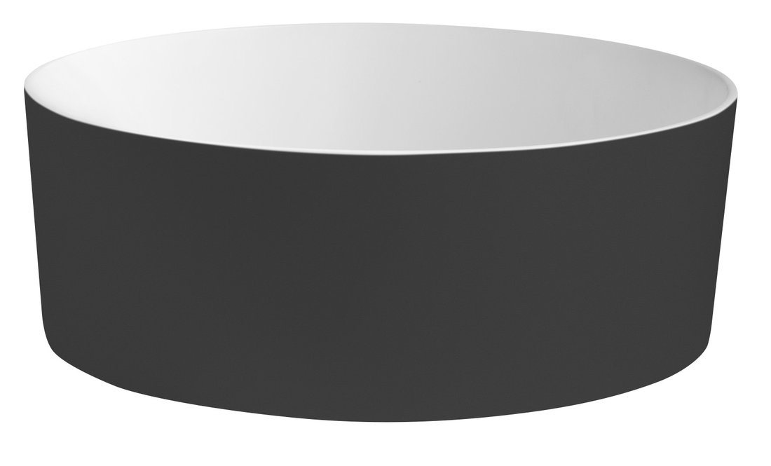 Sapho THIN umyvadlo na desku, Rockstone, Ø 38 cm, carina/bílá mat WN548-41