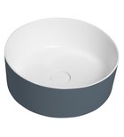 Photo: THIN washbasin for countertop, Rockstone Ø 38 cm, Siena/white matt