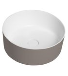 Photo: THIN washbasin for countertop, Rockstone Ø 38 cm, Agila/white matt