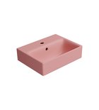 Photo: NUBES ceramic washbasin 40x32cm, groud bottom edge, blush matt