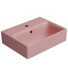 Photo: NUBES ceramic washbasin 40x32cm, groud bottom edge, blush matt