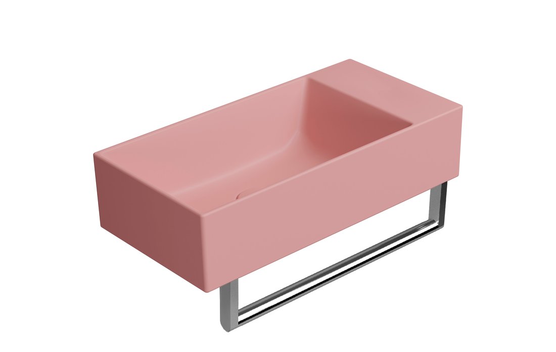 GSI KUBE X keramické umývátko 50x25cm, bez otvoru, pravé/levé, blush mat 9486024