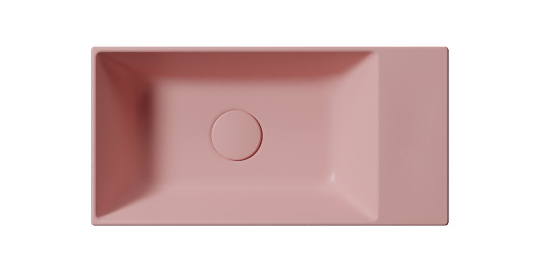 GSI KUBE X keramické umývátko 50x25cm, bez otvoru, pravé/levé, blush mat 9486024