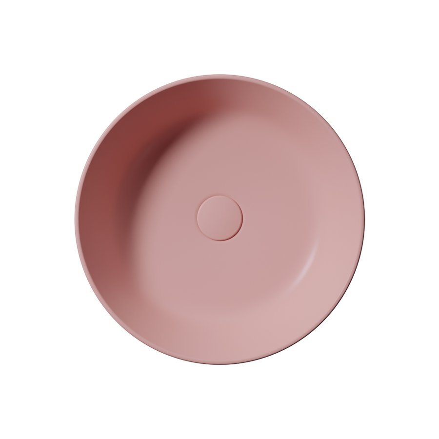 GSI KUBE X keramické umyvadlo na desku, průměr 45cm, blush mat 942724