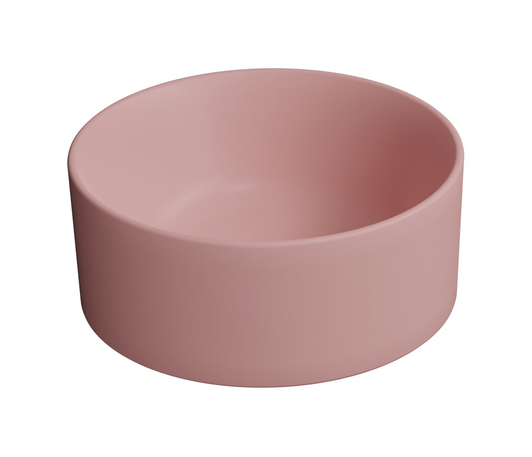 KUBE X keramické umývátko na desku, průměr 32cm, blush mat 943524