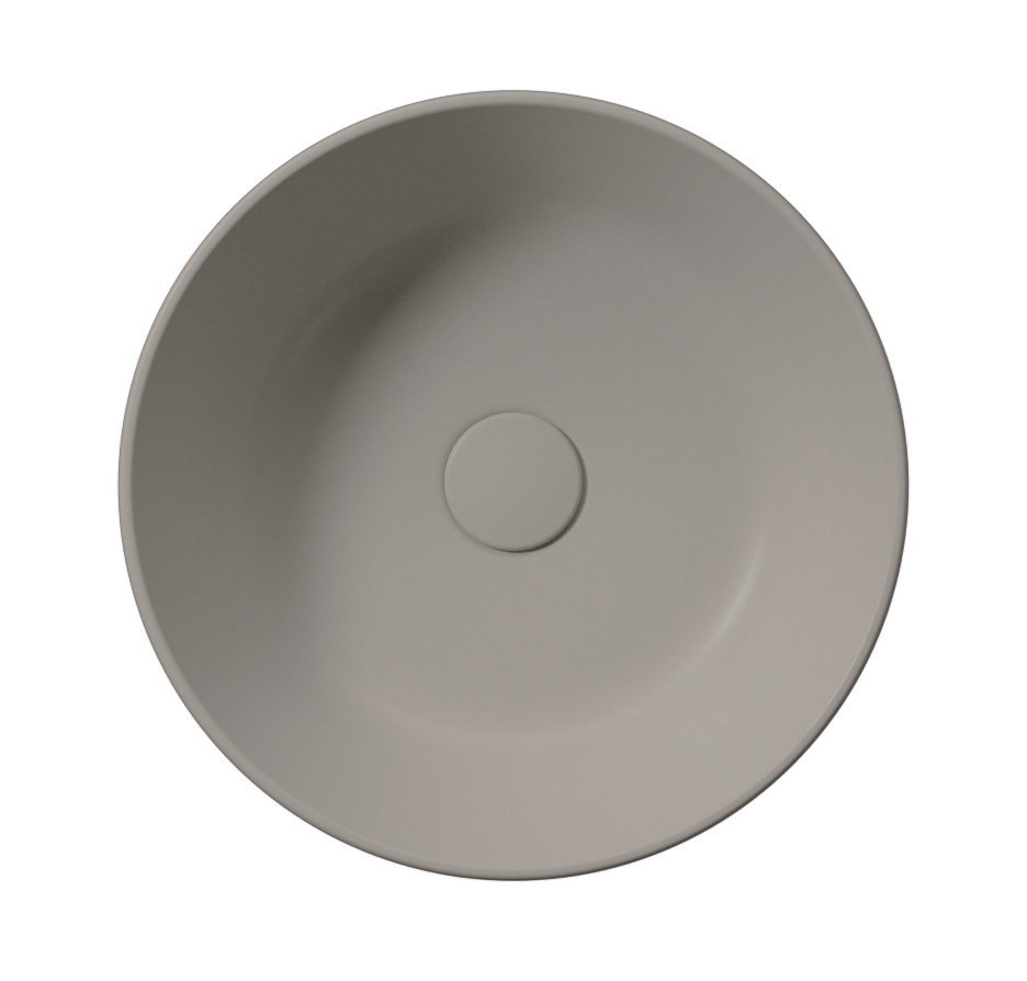 GSI KUBE X keramické umyvadlo na desku, průměr 40cm, tortora mat 942605