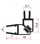 Photo: Set magnetických tesnení 45 ° pre sklo 6mm a profil, 2000mm, čierna