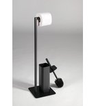 Photo: FELIX  toilet paper holder with toilet brush, square, black matt