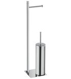 Photo: TRILLY Freestanding Toilet Paper/Brush Holder, square, chrome