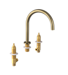 Photo: ULTRAMIX body of 3-hole washbasin mixer tap without drain, gold matt