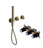 Photo: ULTRAMIX tělo podomítkové sprchové/vanové baterie s ruční sprchou, 2 výstupy, zlato mat