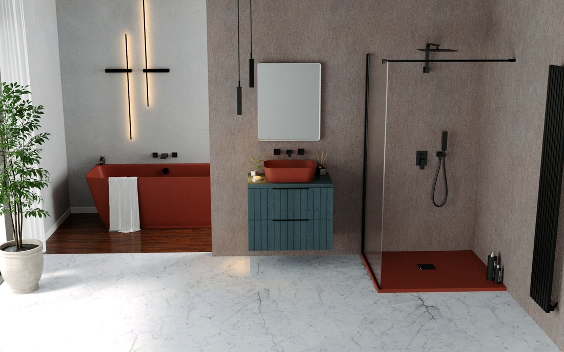 Polysan FLEXIA vanička z litého mramoru s možností úpravy rozměru, 100x100cm, hnědá mat 71552.71