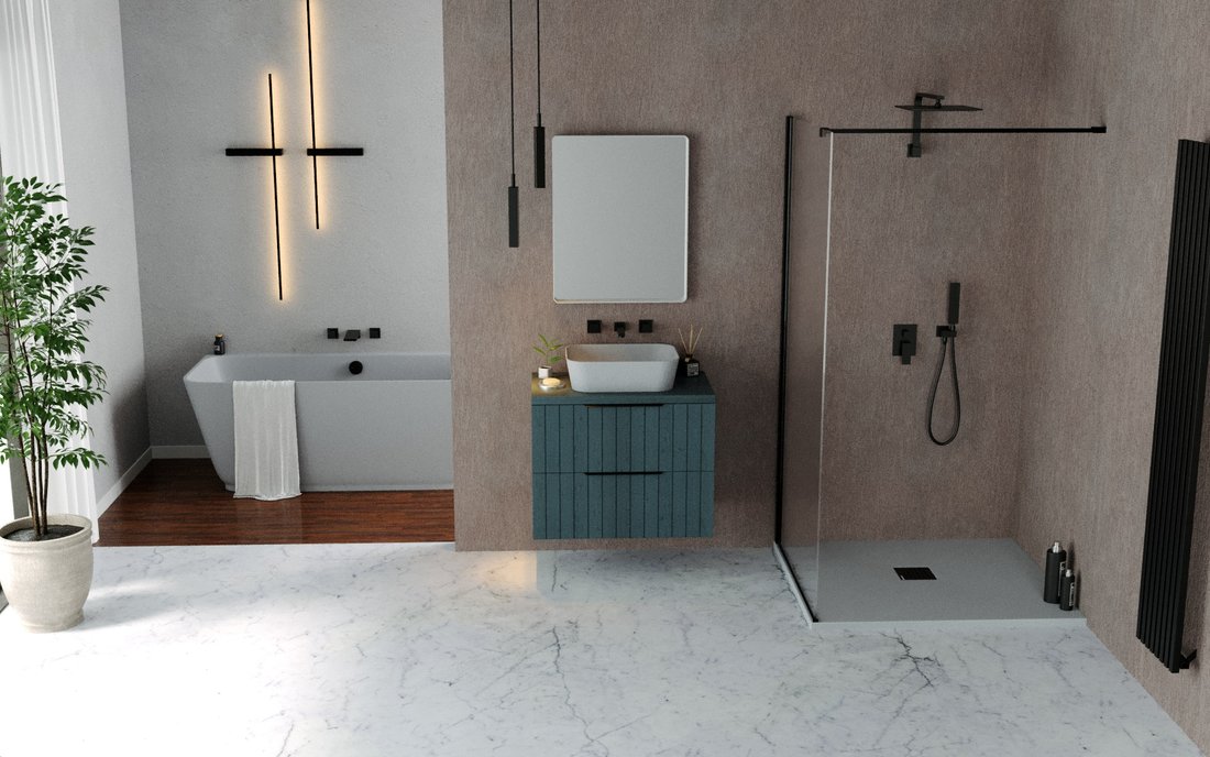 Polysan FLEXIA vanička z litého mramoru s možností úpravy rozměru, 120x80cm, šedá mat 77922.31