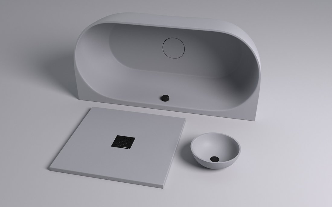 Polysan FLEXIA vanička z litého mramoru s možností úpravy rozměru, 120x80cm, šedá mat 77922.31