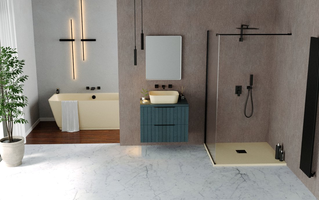 Polysan FLEXIA vanička z litého mramoru s možností úpravy rozměru, 120x80cm, béžová mat 77922.81