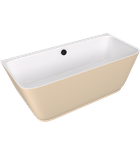 Photo: SKYLLA wall-mounted freestanding cast marble bath 170x75x60cm, white/matt beige