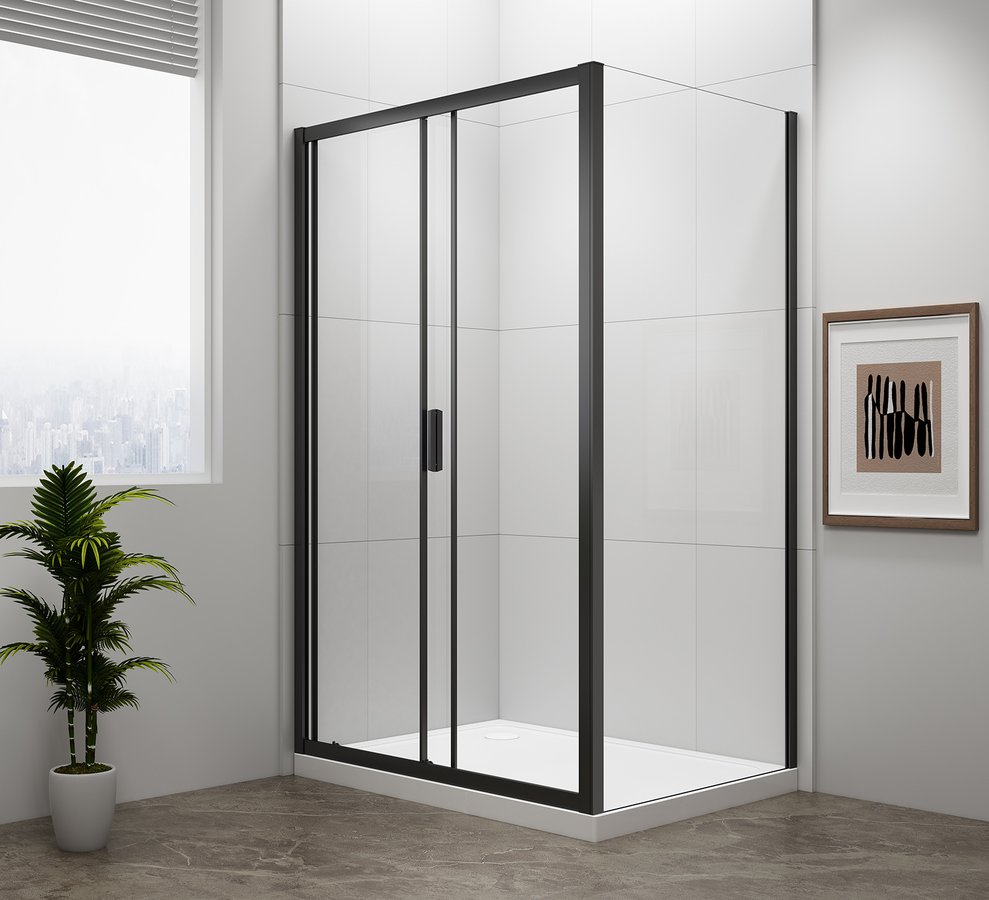 Polysan EASY BLACK obdélníkový sprchový kout 1100x800mm, čiré sklo L/P varianta EL1115B-02