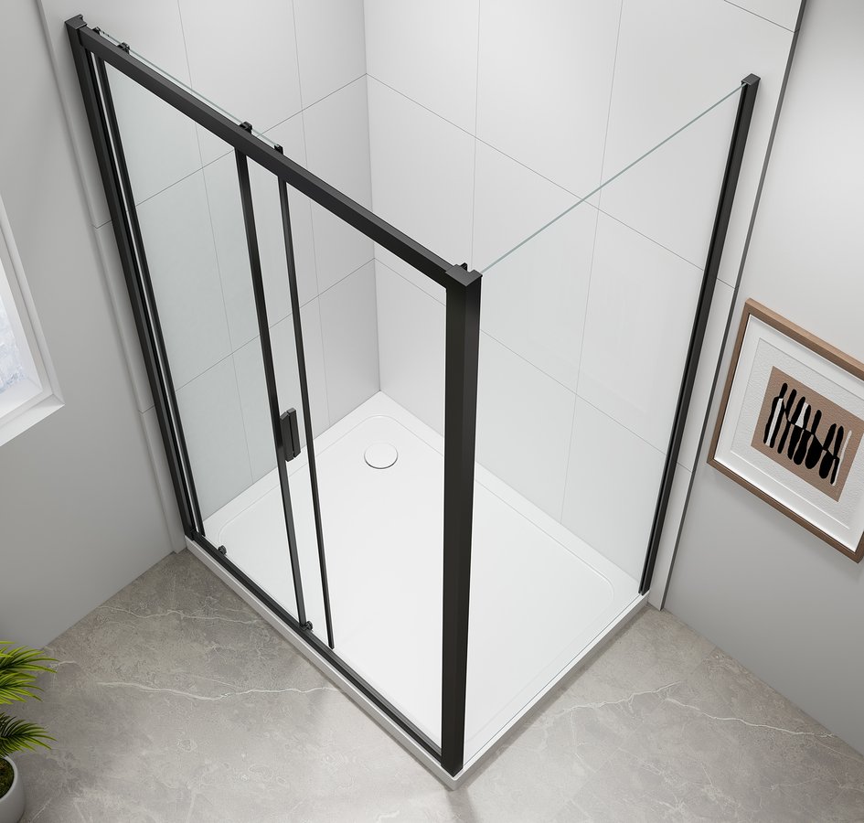 Polysan EASY BLACK obdélníkový sprchový kout 1100x800mm, čiré sklo L/P varianta EL1115B-02