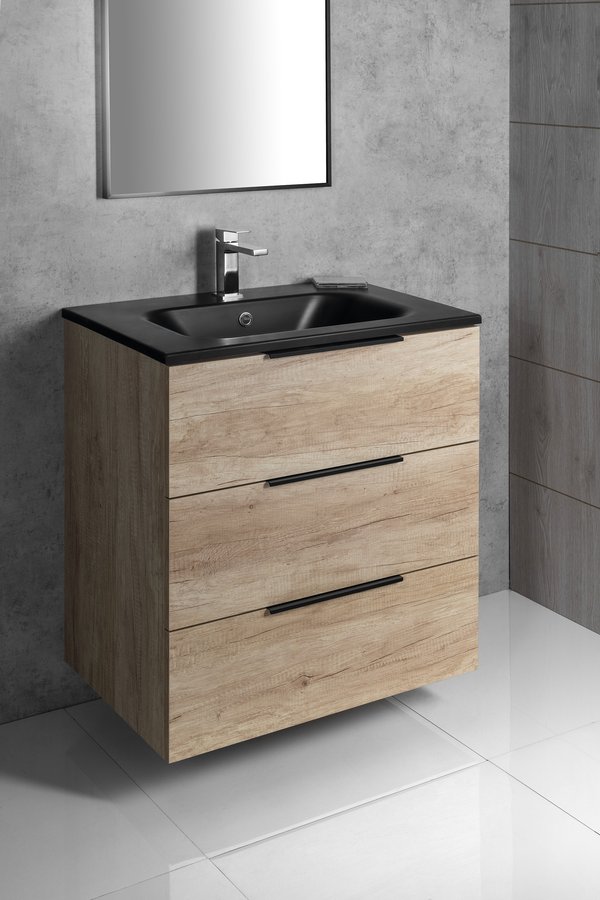 Sapho CIRASA umyvadlová skříňka 79,8x75x46cm, 3x zásuvka, bílá lesk CR831-3030