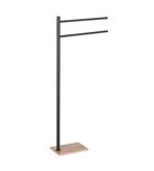 Photo: TRILLY Freestanding Towel Holder, black matt/bamboo